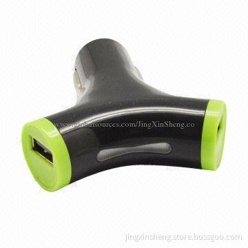 Car Charger for Apple Digital Devices, Made of ABS Material, Short-circuit Protection